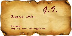 Glancz Iván névjegykártya